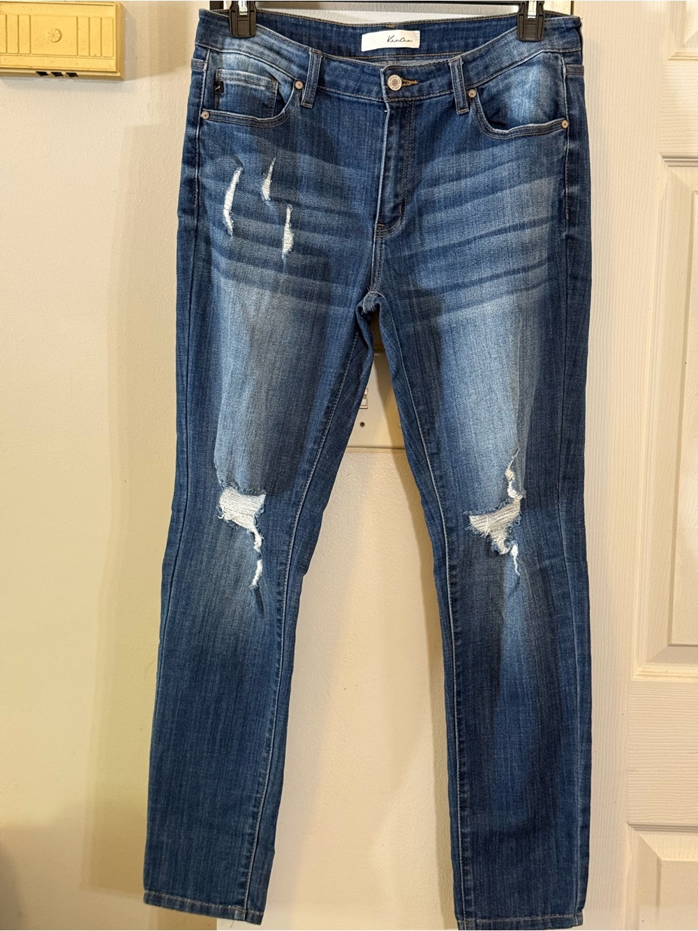 Kancan 15/31 Women's Distressed Dark Blue Skinny Jeans